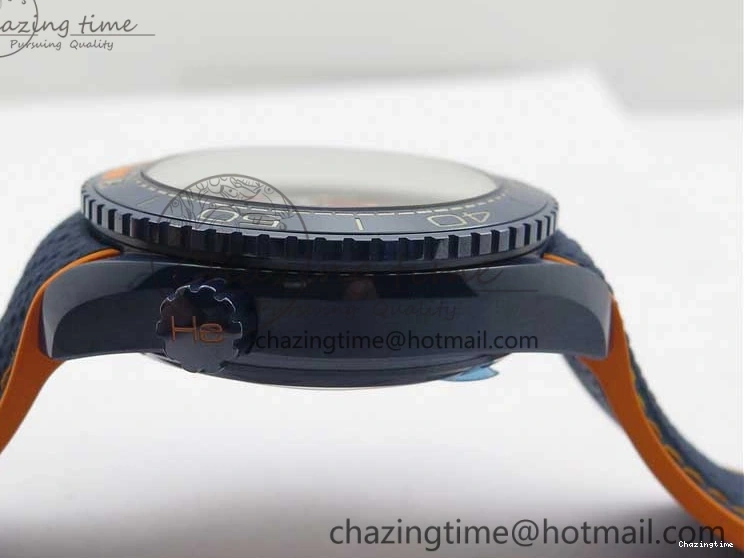 0316 Planet Ocean 45.5mm Big Blue Real Ceramic VSF 1:1 Best Edition on Blue Rubber Strap A8906 Super Clone Unique 7896